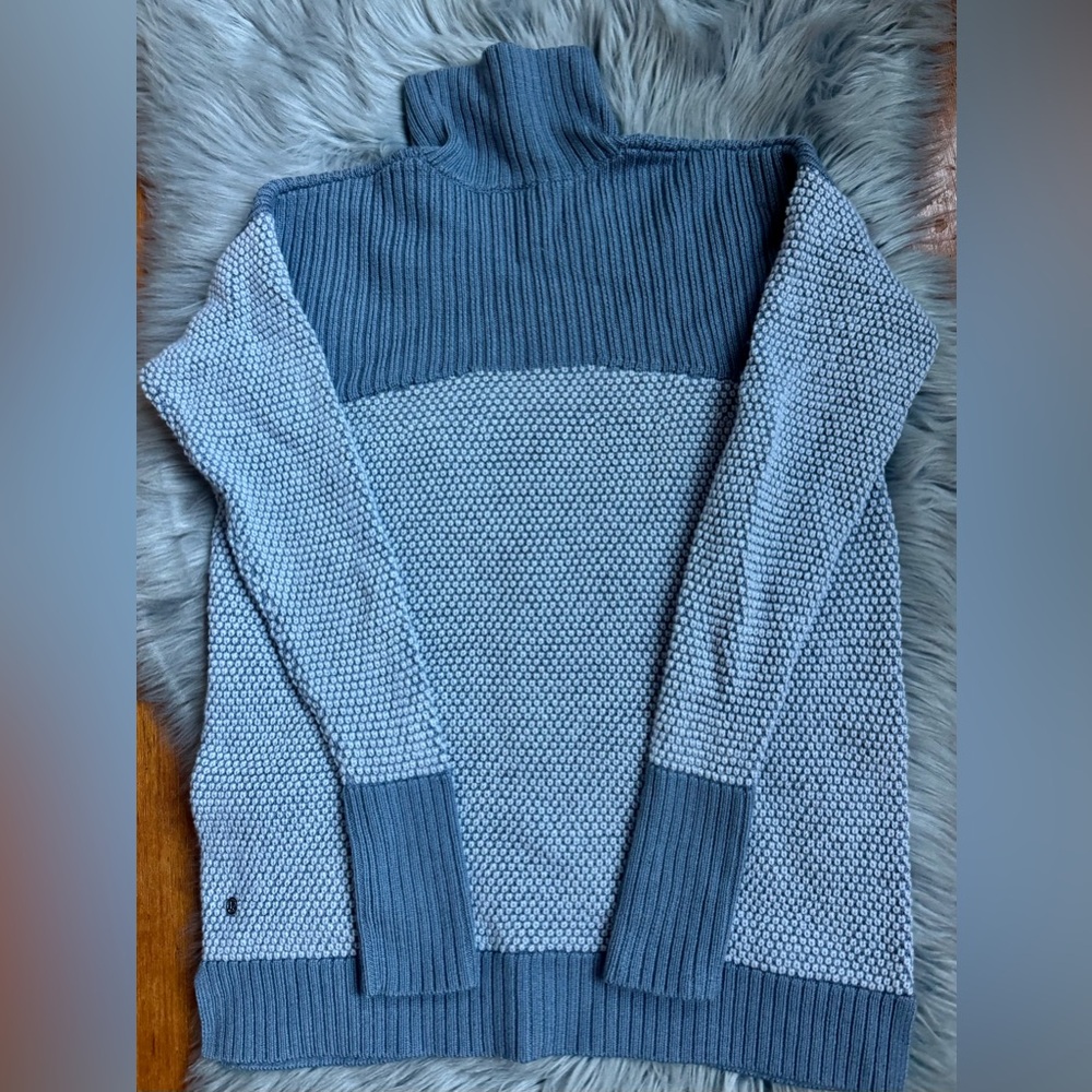 Lululemon Warm & Restore Turtleneck Sweater Magnet Grey Blue Merino Wool $148